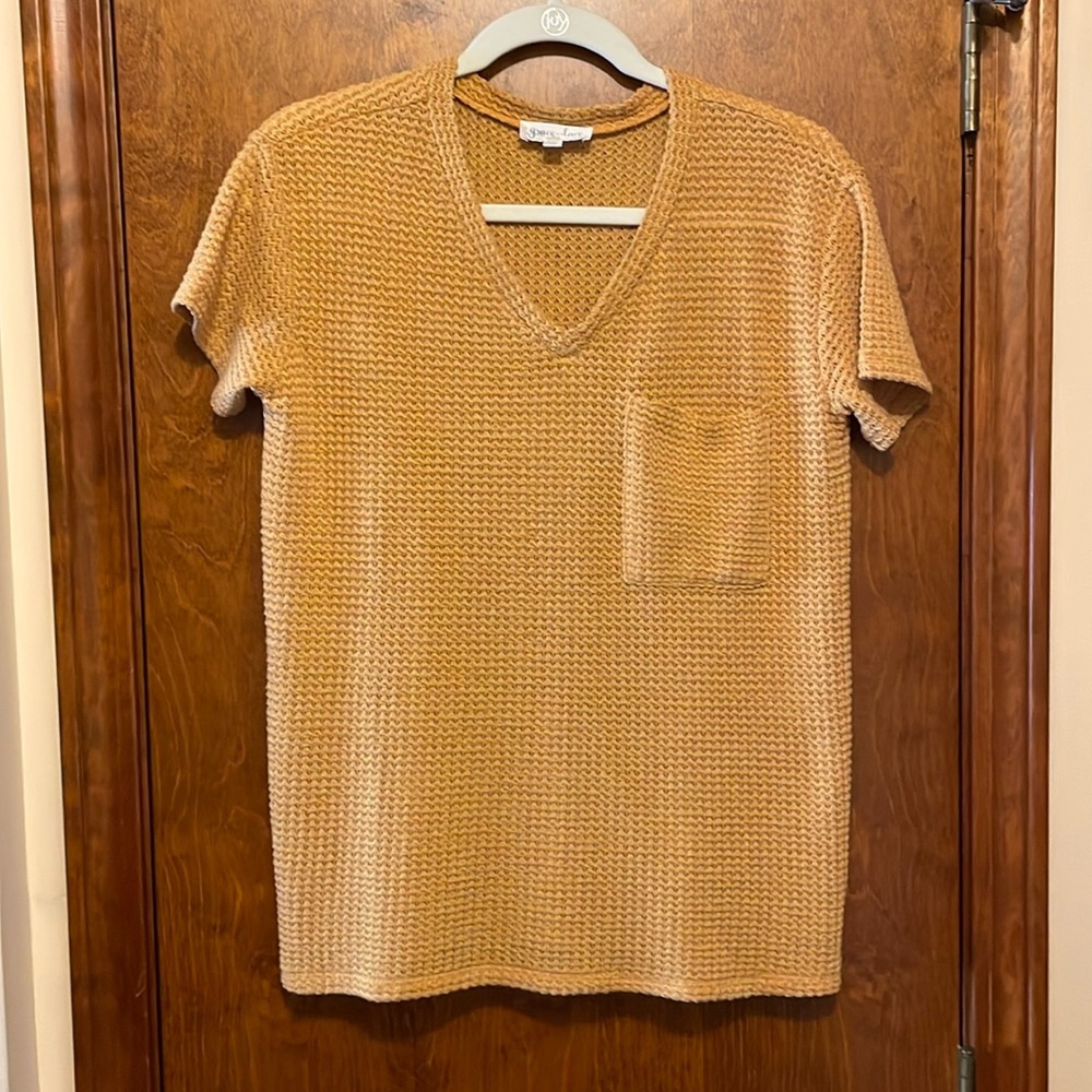 Grace & Lace V-Neck Waffle Knit Shirt